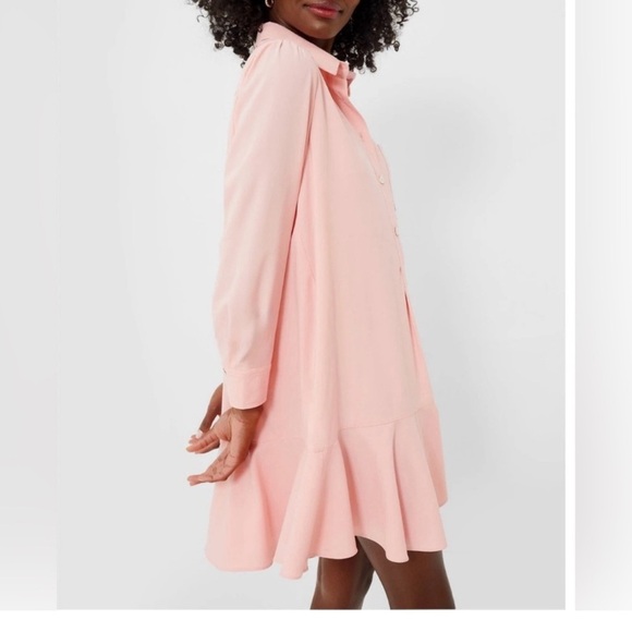 Tuckernuck Peach Crepe Callahan Collared button down shirt dress XS NWT - Picture 3 of 6